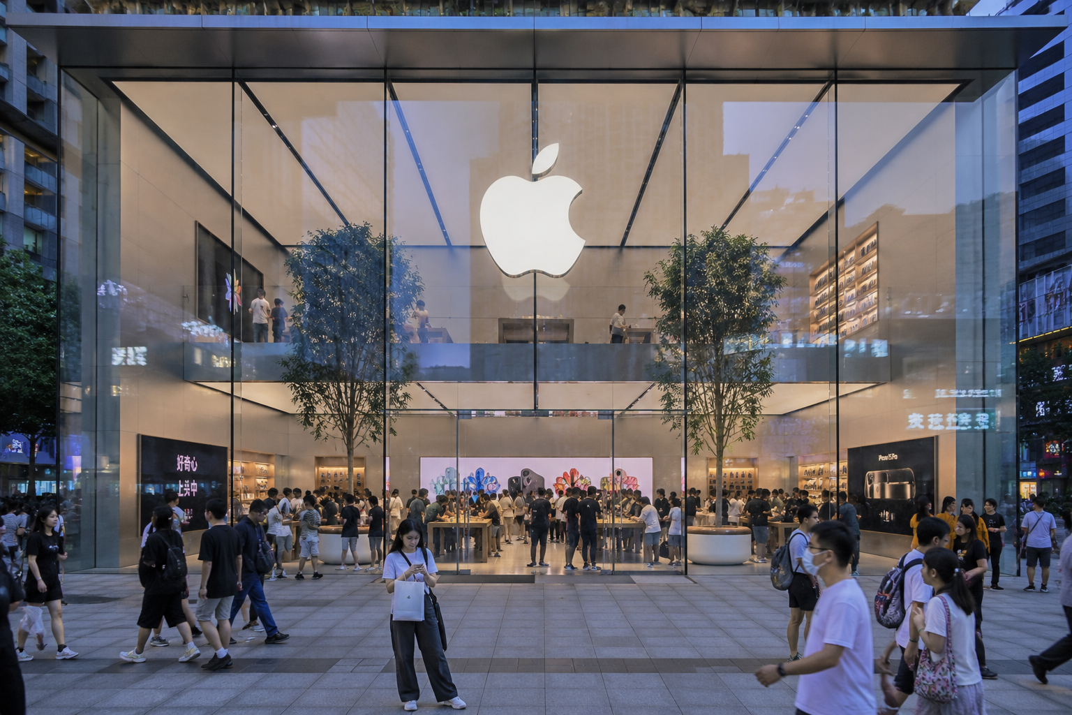 Apple devices representing the company’s smart home and AI strategy